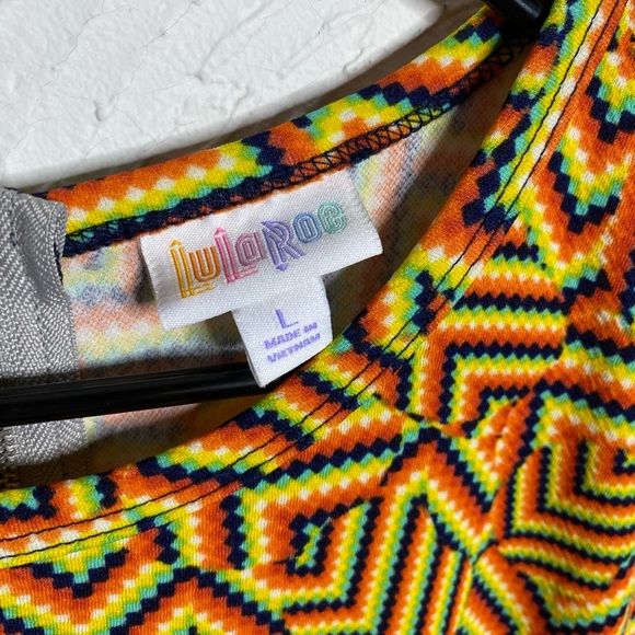 Lularoe Amelia Dress Large Bright Color - Picture 3 of 6